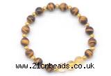 CGB8258 8mm grade AA yellow tiger eye & citrine beaded stretchy bracelets