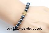 CGB9385 8mm, 10mm Tibetan agate & cross hematite power beads bracelets