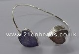 CGB959 15*15mm - 18*18mm heart druzy agate bangles wholesale