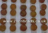 CGC101 12mm flat round druzy quartz cabochons wholesale