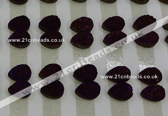 CGC232 10*14mm flat teardrop druzy quartz cabochons wholesale