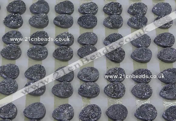 CGC243 12*16mm flat teardrop druzy quartz cabochons wholesale