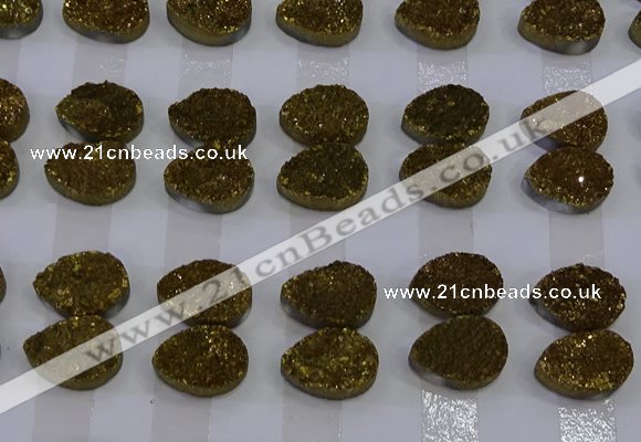CGC258 13*18mm flat teardrop druzy quartz cabochons wholesale