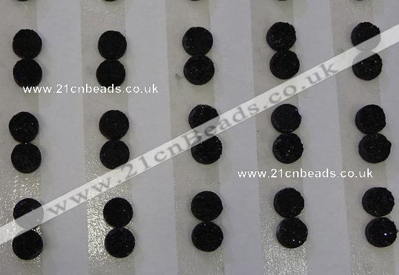CGC70 6mm flat round druzy quartz cabochons wholesale
