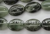 CGH44 15.5 inches 12*16mm oval green hair stone beads wholesale