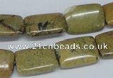 CGJ09 15.5 inches 13*18mm rectangle green line jasper beads wholesale
