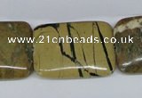 CGJ11 15.5 inches 22*30mm rectangle green line jasper beads wholesale