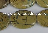 CGJ39 15.5 inches 22*30mm oval green line jasper beads wholesale