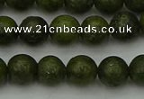 CGJ452 15.5 inches 8mm round green jasper beads wholesale