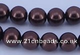 CGL116 5PCS 16 inches 12mm round dyed glass pearl beads wholesale