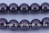 CGL136 5PCS 16 inches 12mm round dyed glass pearl beads wholesale