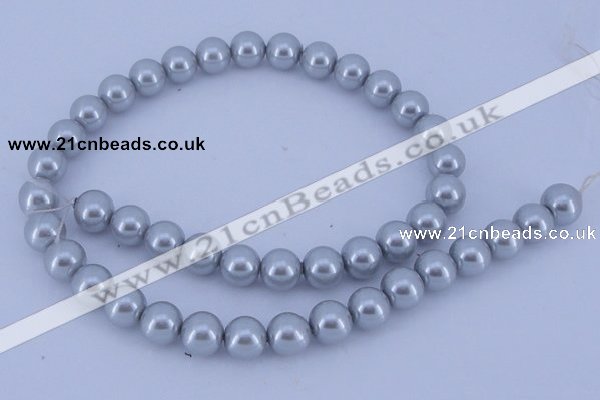 CGL166 5PCS 16 inches 12mm round dyed glass pearl beads wholesale