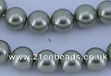 CGL204 10PCS 16 inches 8mm round dyed glass pearl beads wholesale