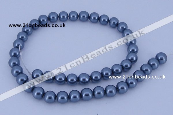 CGL233 10PCS 16 inches 6mm round dyed glass pearl beads wholesale