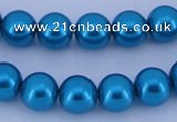 CGL252 10PCS 16 inches 4mm round dyed glass pearl beads wholesale