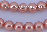 CGL292 10PCS 16 inches 4mm round dyed glass pearl beads wholesale