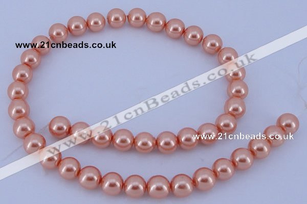 CGL297 5PCS 16 inches 14mm round dyed glass pearl beads wholesale