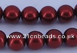 CGL328 5PCS 16 inches 16mm round dyed glass pearl beads wholesale