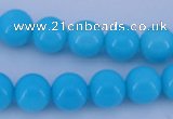 CGL827 5PCS 16 inches 10mm round heated glass pearl beads wholesale