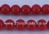 CGL849 10PCS 16 inches 6mm round heated glass pearl beads wholesale