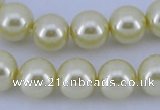 CGL88 5PCS 16 inches 16mm round dyed glass pearl beads wholesale