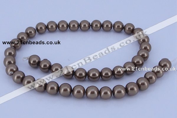 CGL96 5PCS 16 inches 12mm round dyed glass pearl beads wholesale