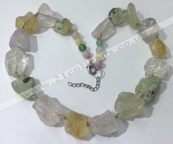 CGN145 19.5 inches 10*14mm - 20*30mm nuggets mixed quartz necklaces