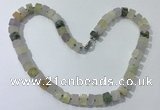 CGN176 20 inches 7*12mm - 9*12mm tyre matte mixed quartz necklaces