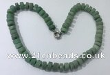 CGN180 20 inches 7*12mm - 9*12mm tyre matte green aventurine necklaces