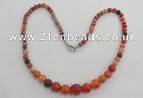CGN20 18.5 inches round red agate gemstone beads necklaces