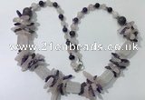 CGN302 27.5 inches chinese crystal & mixed quartz beaded necklaces