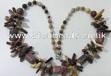 CGN309 27.5 inches chinese crystal & mookaite beaded necklaces