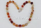 CGN33 18.5 inches 10*10mm cube agate gemstone necklace jewelry