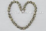 CGN34 18.5 inches 10*10mm cube dalmatian gemstone necklace jewelry