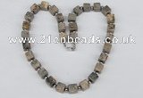 CGN36 18.5 inches 10*10mm cube jasper gemstone necklace jewelry