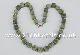 CGN40 18.5 inches 10*10mm cube green lace gemstone necklace jewelry