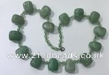 CGN442 21.5 inches freeform green aventurine beaded necklaces