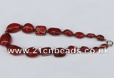 CGN47 18.5 inches 10*16mm � 25*30mm nuggets red jasper necklaces