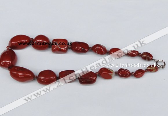 CGN47 18.5 inches 10*16mm � 25*30mm nuggets red jasper necklaces