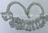 CGN500 21 inches chinese crystal & opal beaded necklaces