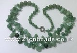 CGN543 27 inches fashion green aventurine beaded necklaces