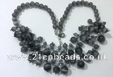 CGN557 19.5 inches stylish 4mm - 12mm cat eye beaded necklaces