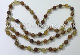 CGN651 22 inches chinese crystal & striped agate beaded necklaces
