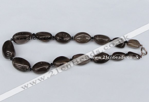 CGN67 18.5 inches 14*20mm � 25*35mm nuggets smoky quartz necklaces