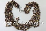 CGN735 19.5 inches stylish 6 rows mookaite chips necklaces
