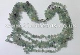 CGN742 19.5 inches stylish 5 rows mixed gemstone chips necklaces