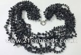 CGN748 19.5 inches stylish 8 rows blue goldstone chips necklaces