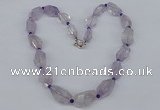 CGN91 18.5 inches 12*20mm � 20*30mm faceted nuggets amethyst necklaces