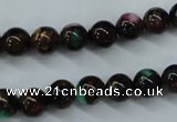 CGO03 15.5 inches 8mm round gold multi-color stone beads