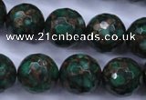 CGO118 15.5 inches 20mm faceted round gold green color stone beads